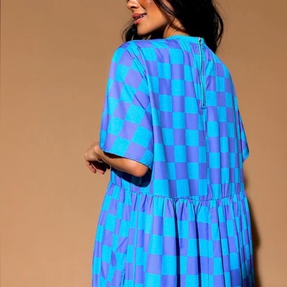 DRESSED IN LALA Never Too Much Oversized Maxi Dress Blue + Lilac Large Punk - Picture 3 of 16